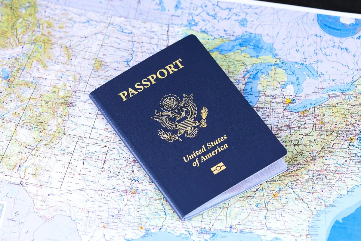passport, united states map, flag, travel, visa, identification, usa, american, united, blue, country, national, vacation, holiday, document, map