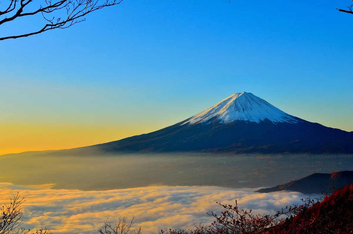 mountain, volcano, peak, summit, countryside, sea of clouds, scenery, scenic, idyllic, nature, mount fuji, japan