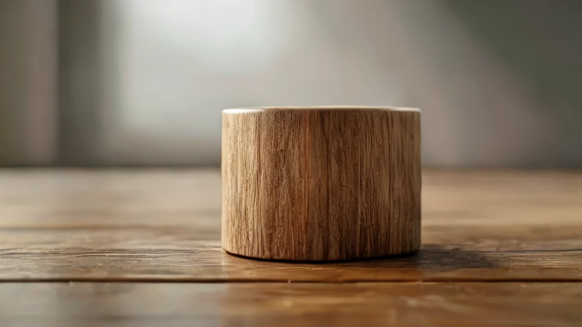 Un distributore di monete in legno mostra monete che cadono da un foro.
