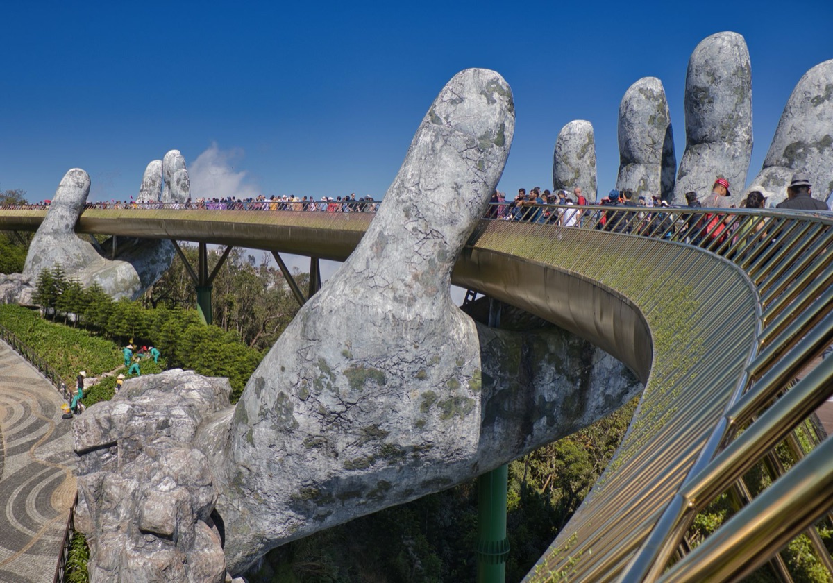 The iconic Golden Bridge at Ba Na Hills in Da Nang